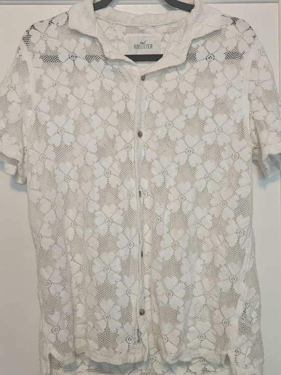 Hollister Tops - Hollister White Lace Button-Up Top